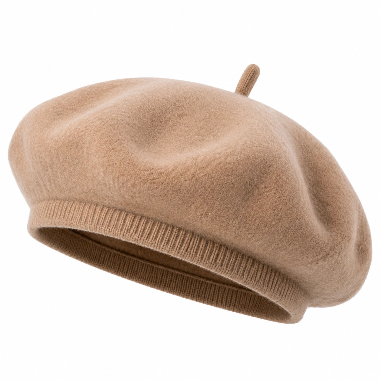 Basco taglia unica in maglia beige - stile classico per uso quotidiano