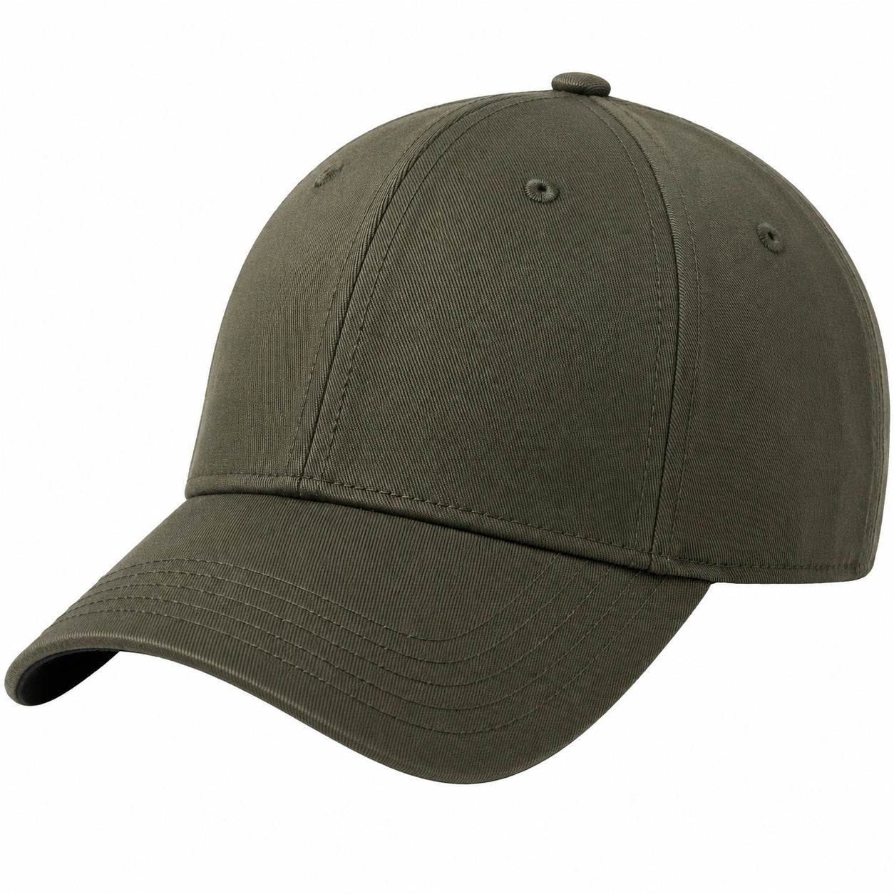 Berretto da baseball taglia unica in tessuto verde oliva - visiera curva stile casual