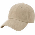 Cappellino da baseball taglia unica in tessuto a coste beige con visiera curva