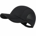 Cappellino da baseball taglia unica in tessuto nero con rete traspirante regolabile