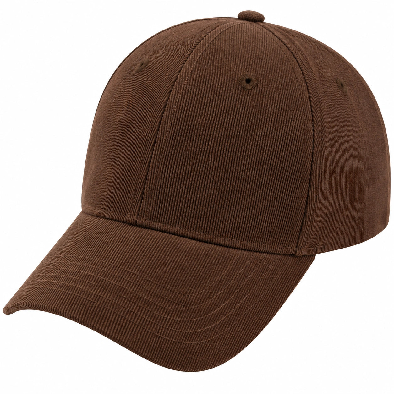 Cappellino da baseball taglia unica in tessuto a coste marrone - visiera curva casual