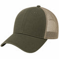 Cappellino da baseball taglia unica in tessuto e rete verde oliva beige traspirante