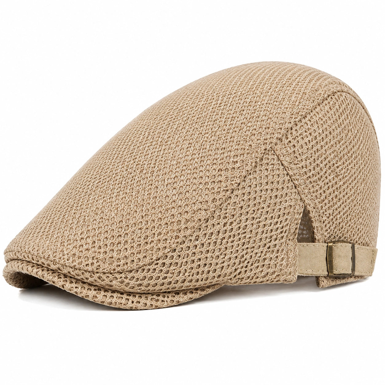 Berretto coppola taglia unica in rete beige - regolabile e traspirante