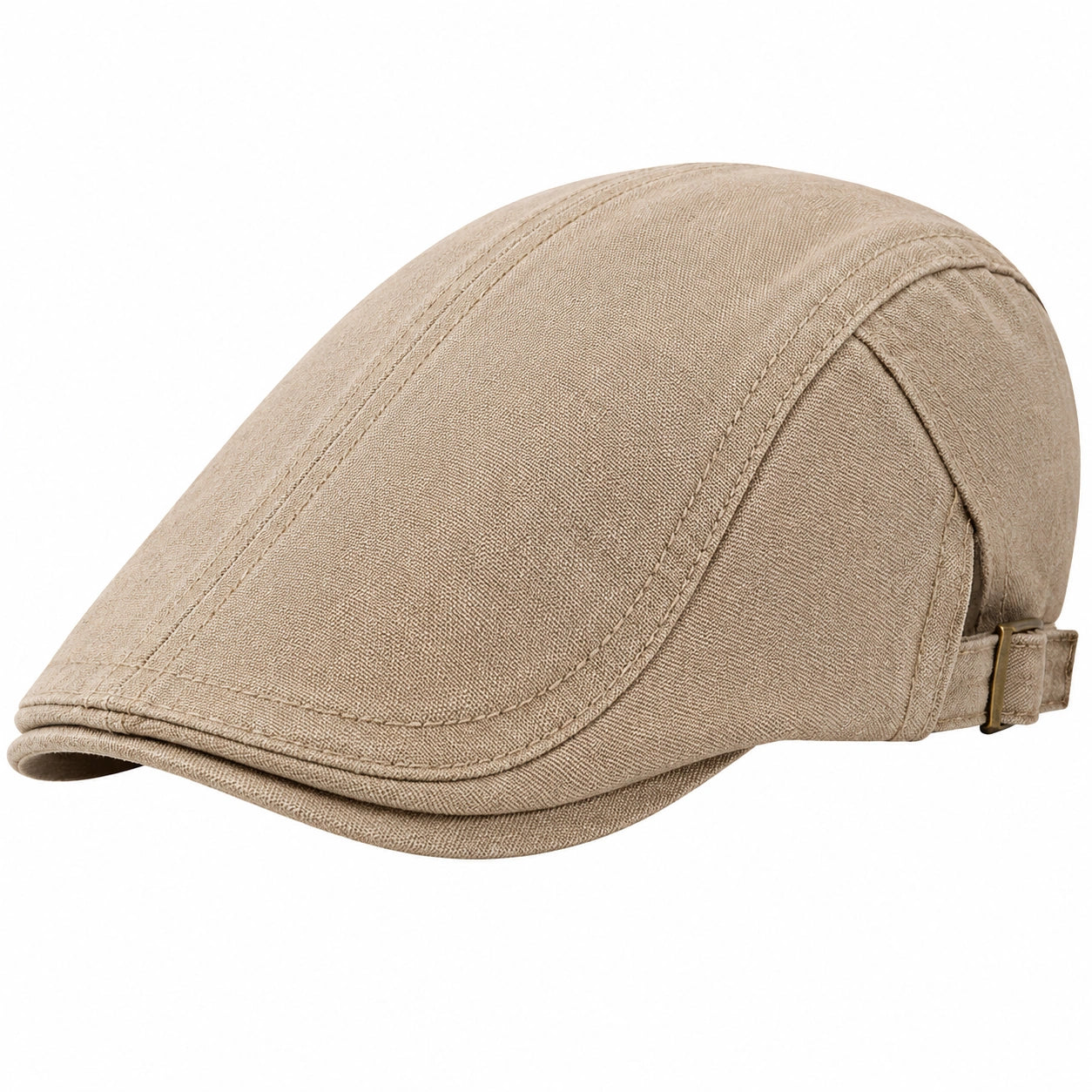 Coppola taglia unica in tessuto beige regolabile - stile casual
