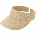 Visiera parasole taglia unica in fibra intrecciata beige - regolabile per uso estivo
