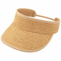 Visiera parasole taglia unica in fibre intrecciate beige con fascia regolabile