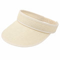 Visiera parasole taglia unica in fibre intrecciate beige - fascia elastica stile estivo