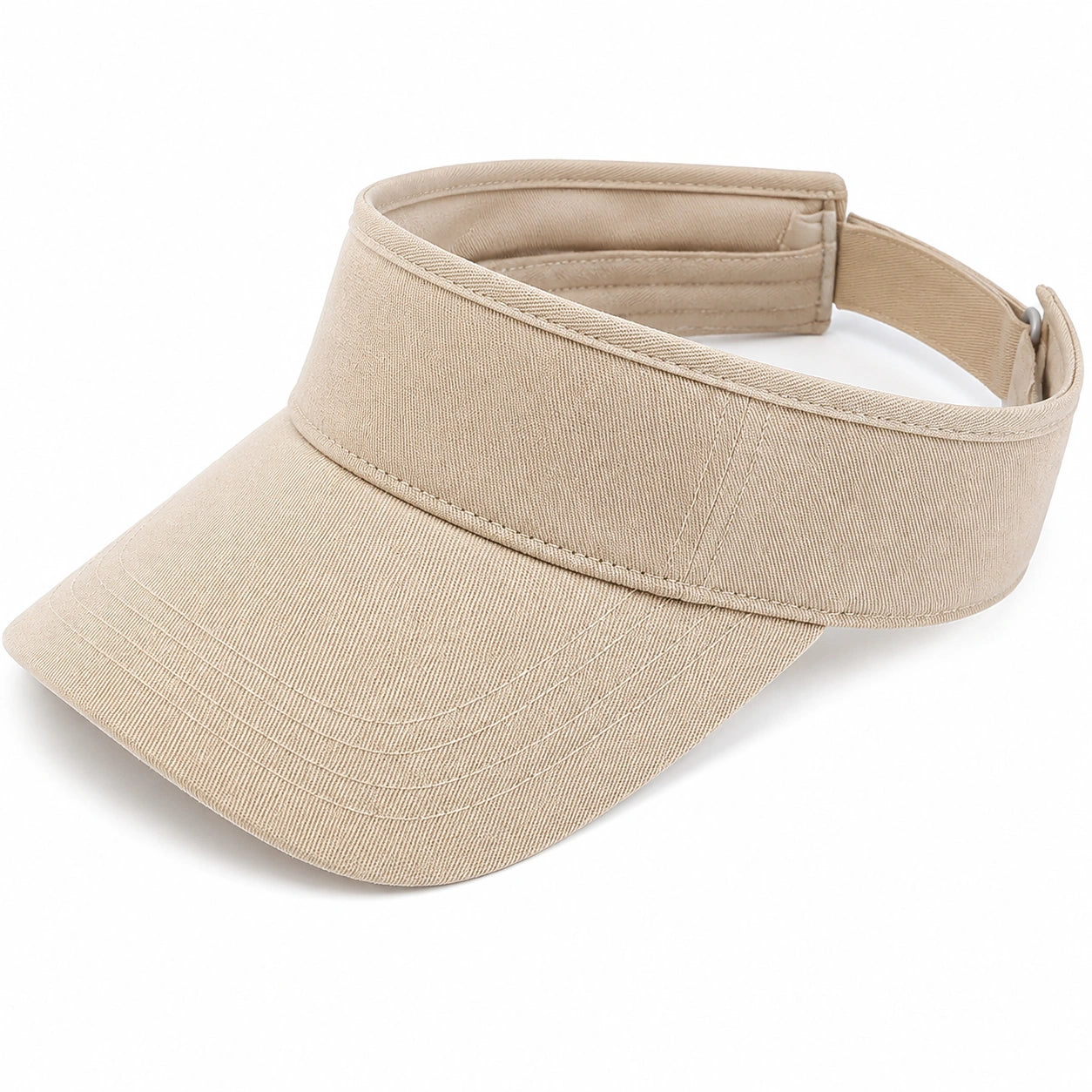 Visiera parasole unisex taglia unica in tessuto beige - regolabile per attività all'aperto